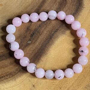 Pink opal 8mm stretch bracelet beaded bracelet 7” stretch crystal healing natura